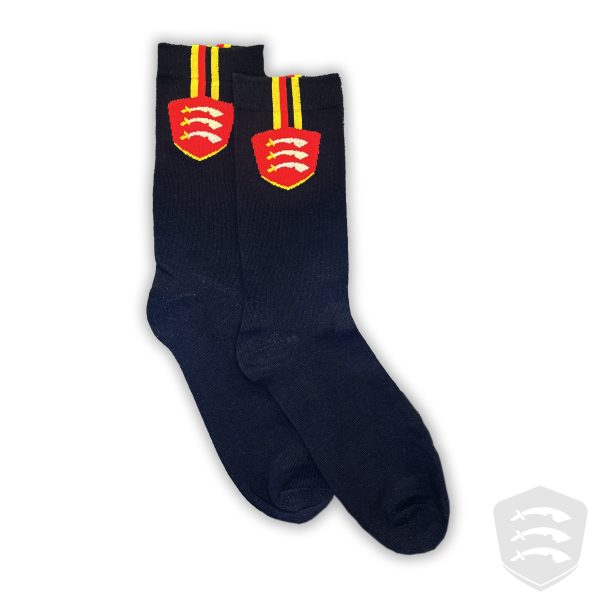 Essex Cricket Casual Socks - Stripe Crest Design