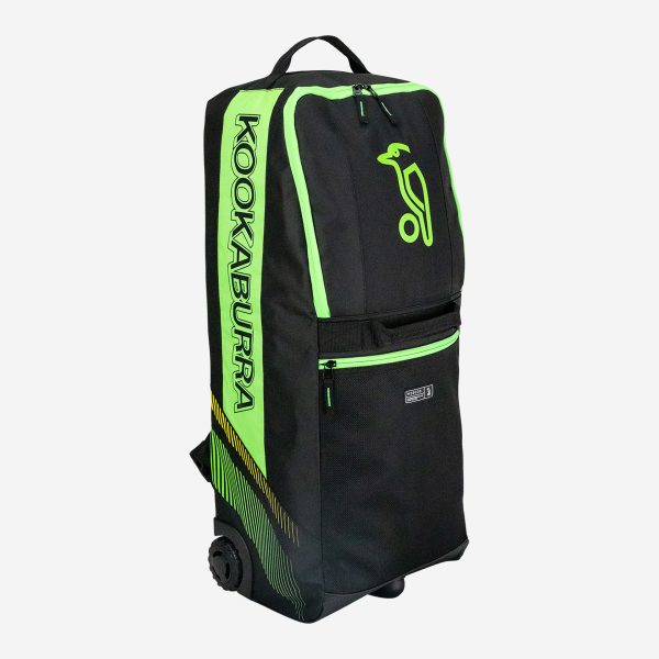 Kookaburra WD6000 Wheelie Duffle Bag - Black & Neon Green