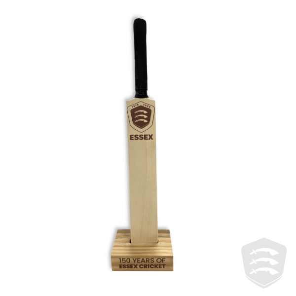 Essex Cricket 150 Mini Signature Bat and Stand